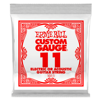 Ernie Ball .011 Plain Steel Electric or Acoustic Guitar Strings