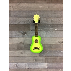 Makala Dolphin Soprano Uke - Green Burst w/Bag