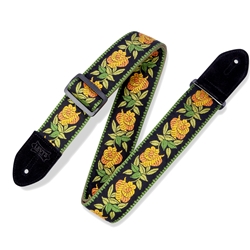 Levy's MC8JQ-004 Jacquard Guitar Strap - Yellow Rosa