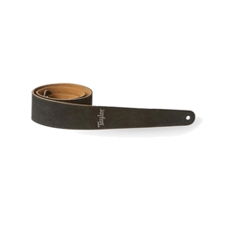 Taylor Strap, Embroidered Suede, Black, 2.5"