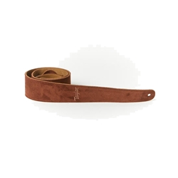 Taylor Strap, Embroidered Suede, Brown, 2.5"