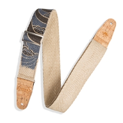 Levy's Natural Hemp Guitar Strap - Island Blue