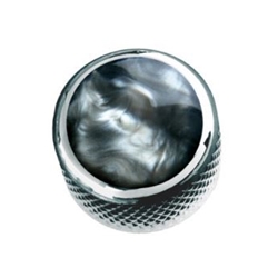 Q-Parts Chrome/Black Guitar Knob