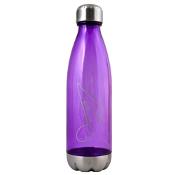 Purple Metallic Water Bottle Music Note
